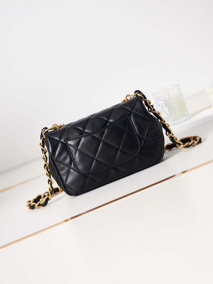 Chanel AS4012 Small Flap Lambskin Bag Black Gold - Default Title - View 5