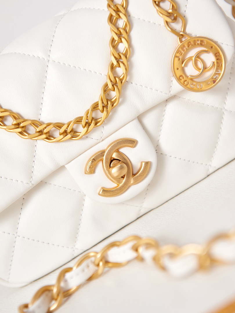Chanel AS4012 Small Flap Lambskin Bag White - Default Title - View 3