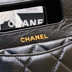 Chanel AS4025 Mini Flap bag with top handle calfskin gold tone metal Black - Default Title - View 8