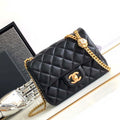 Chanel AS4040 Mini Flap Classic Bag 18 Woc Camellia Lambskin Black - Default Title - View 1