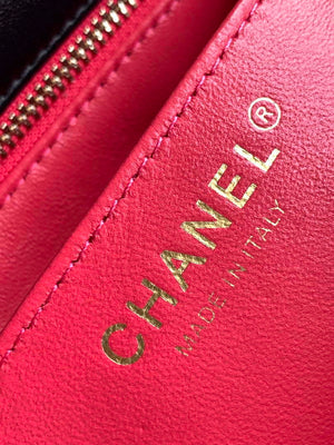 Chanel AS4040 Mini Flap Classic Bag 18 Woc Camellia Lambskin Black - Default Title - View 9