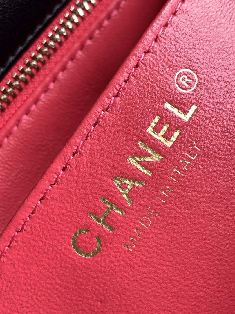 Chanel AS4040 Mini Flap Classic Bag 18 Woc Camellia Lambskin Black - Default Title - View 9