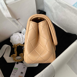 Chanel AS4040 Mini Flap Classic Bag 18 Woc Camellia Lambskin Apricot - Default Title - View 6