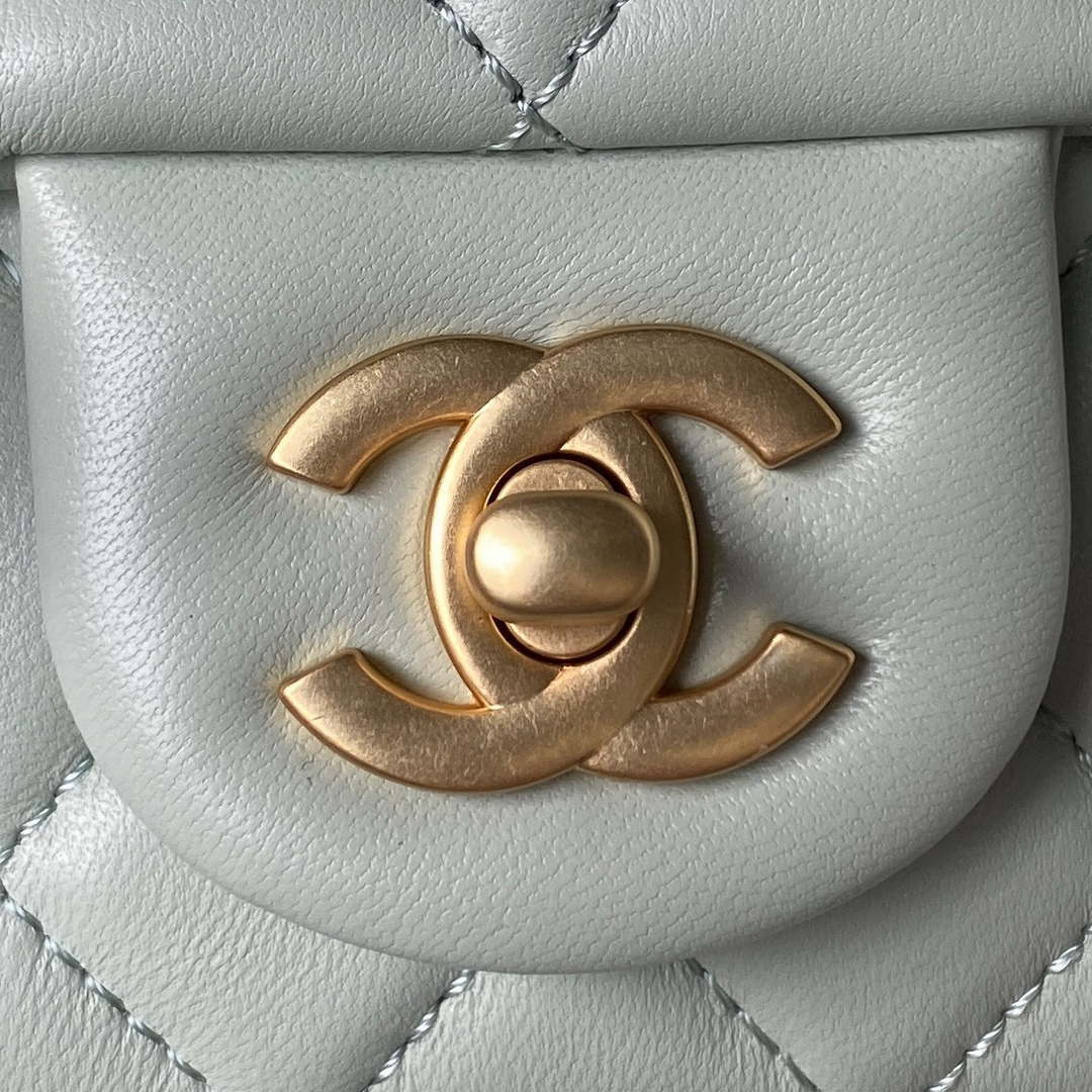 Chanel AS4040 Mini Flap Classic Bag 18 Woc Camellia Lambskin Green Gray - Default Title - View 3