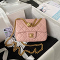 Chanel AS4040 Mini Flap Classic Bag 18 Woc Camellia Lambskin Pink - Default Title - View 1