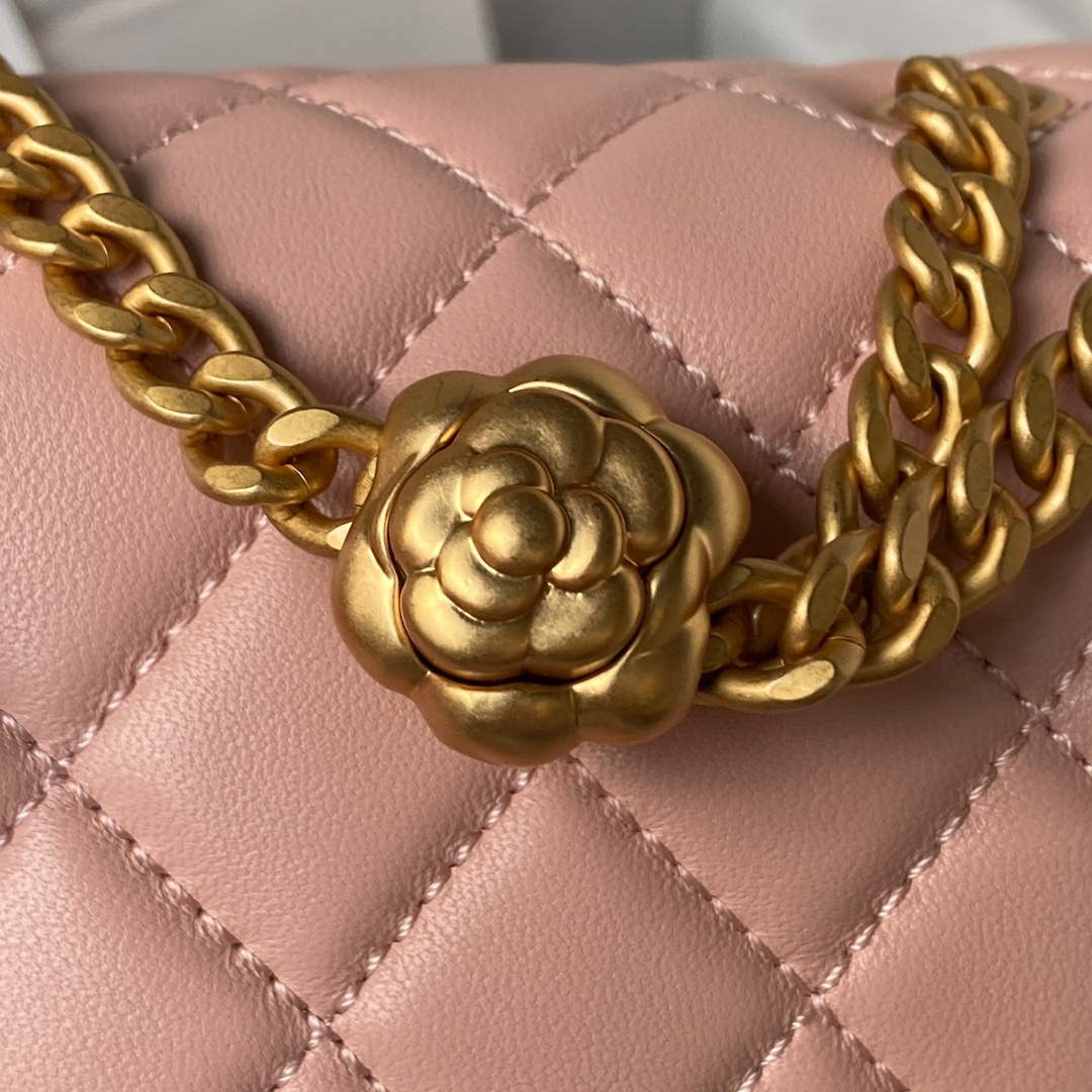 Chanel AS4040 Mini Flap Classic Bag 18 Woc Camellia Lambskin Pink - Default Title - View 4