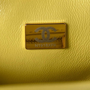 Chanel AS4040 Mini Flap Classic Bag 18 Woc Camellia Lambskin Yellow - Default Title - View 7