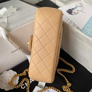 Chanel AS4041 Flap Classic Bag CF Camellia Lambskin Apricot Gold - Default Title - View 4