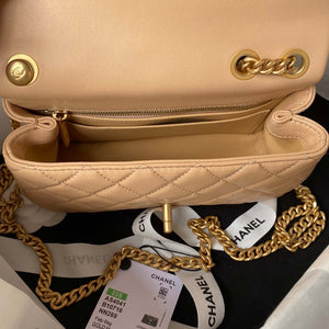 Chanel AS4041 Flap Classic Bag CF Camellia Lambskin Apricot Gold - Default Title - View 7