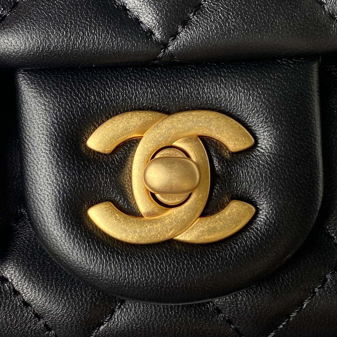 Chanel AS4041 Flap Classic Bag CF Camellia Lambskin Black Gold - Default Title - View 3