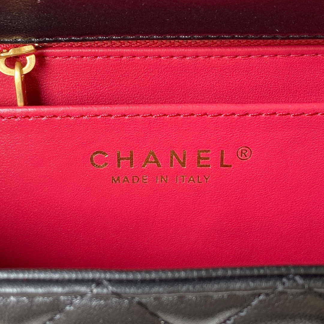 Chanel AS4041 Flap Classic Bag CF Camellia Lambskin Black Gold - Default Title - View 8