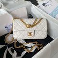 Chanel AS4041 Flap Classic Bag CF Camellia Lambskin White Gold - Default Title - View 1