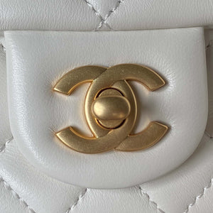 Chanel AS4041 Flap Classic Bag CF Camellia Lambskin White Gold - Default Title - View 3