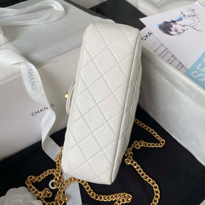 Chanel AS4041 Flap Classic Bag CF Camellia Lambskin White Gold - Default Title - View 5