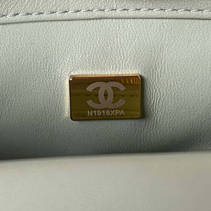 Chanel AS4041 Flap Classic Bag CF Camellia Lambskin Green Gray Gold - Default Title - View 8