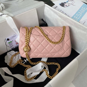 Chanel AS4041 Flap Classic Bag CF Camellia Lambskin Pink Gold - Default Title - View 2