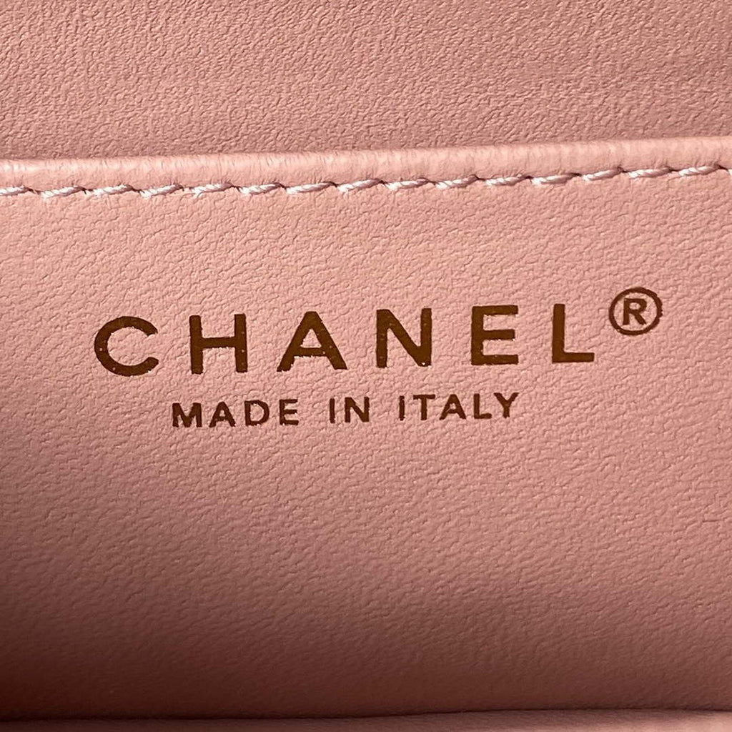 Chanel AS4041 Flap Classic Bag CF Camellia Lambskin Pink Gold