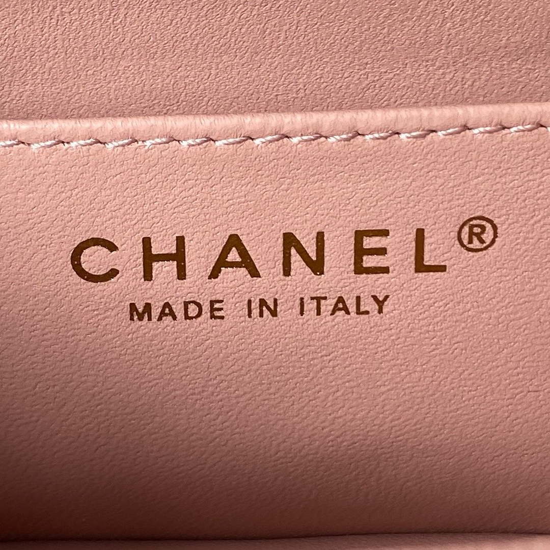 Chanel AS4041 Flap Classic Bag CF Camellia Lambskin Pink Gold
