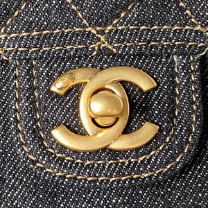 Chanel AS4051 Flap Bag Denim canvas Gold Metal Black - Default Title - View 3