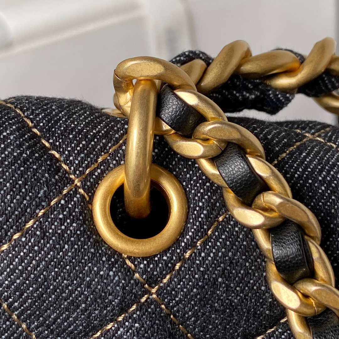 Chanel AS4051 Flap Bag Denim canvas Gold Metal Black - Default Title - View 4