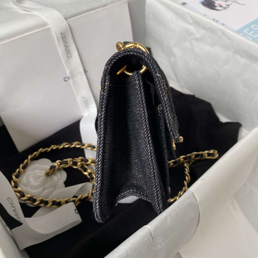 Chanel AS4051 Flap Bag Denim canvas Gold Metal Black - Default Title - View 5