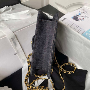 Chanel AS4051 Flap Bag Denim canvas Gold Metal Black - Default Title - View 6