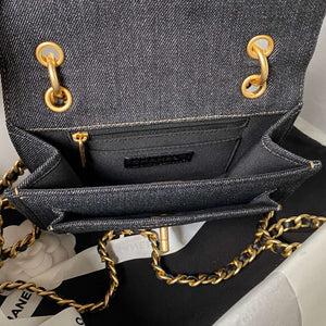 Chanel AS4051 Flap Bag Denim canvas Gold Metal Black - Default Title - View 7