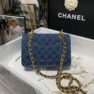 Chanel AS4051 Flap Bag Denim canvas Gold Metal Blue - Default Title - View 2