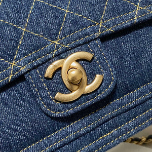 Chanel AS4051 Flap Bag Denim canvas Gold Metal Blue - Default Title - View 4
