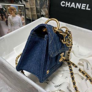Chanel AS4051 Flap Bag Denim canvas Gold Metal Blue - Default Title - View 5