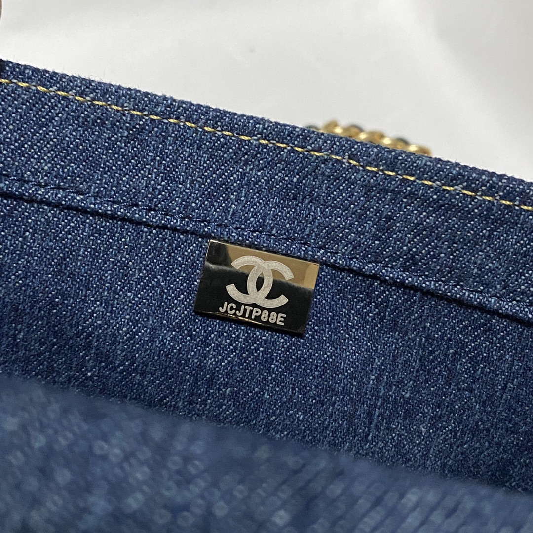 Chanel AS4051 Flap Bag Denim canvas Gold Metal Blue - Default Title - View 9
