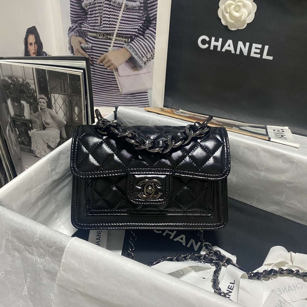 Chanel AS4051 Flap Bag Lambskin Black Metal with Black - Default Title - View 1
