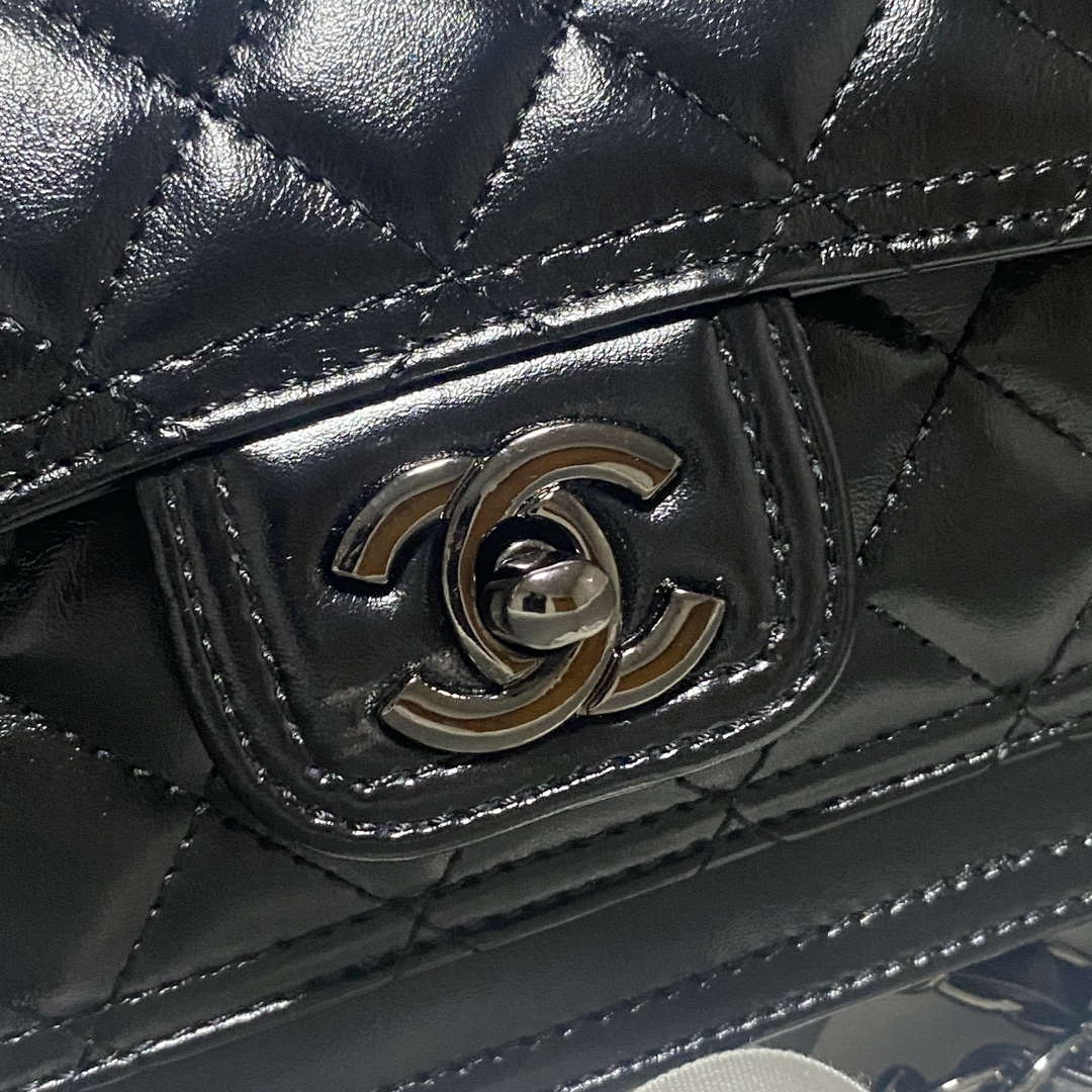Chanel AS4051 Flap Bag Lambskin Black Metal with Black - Default Title - View 4
