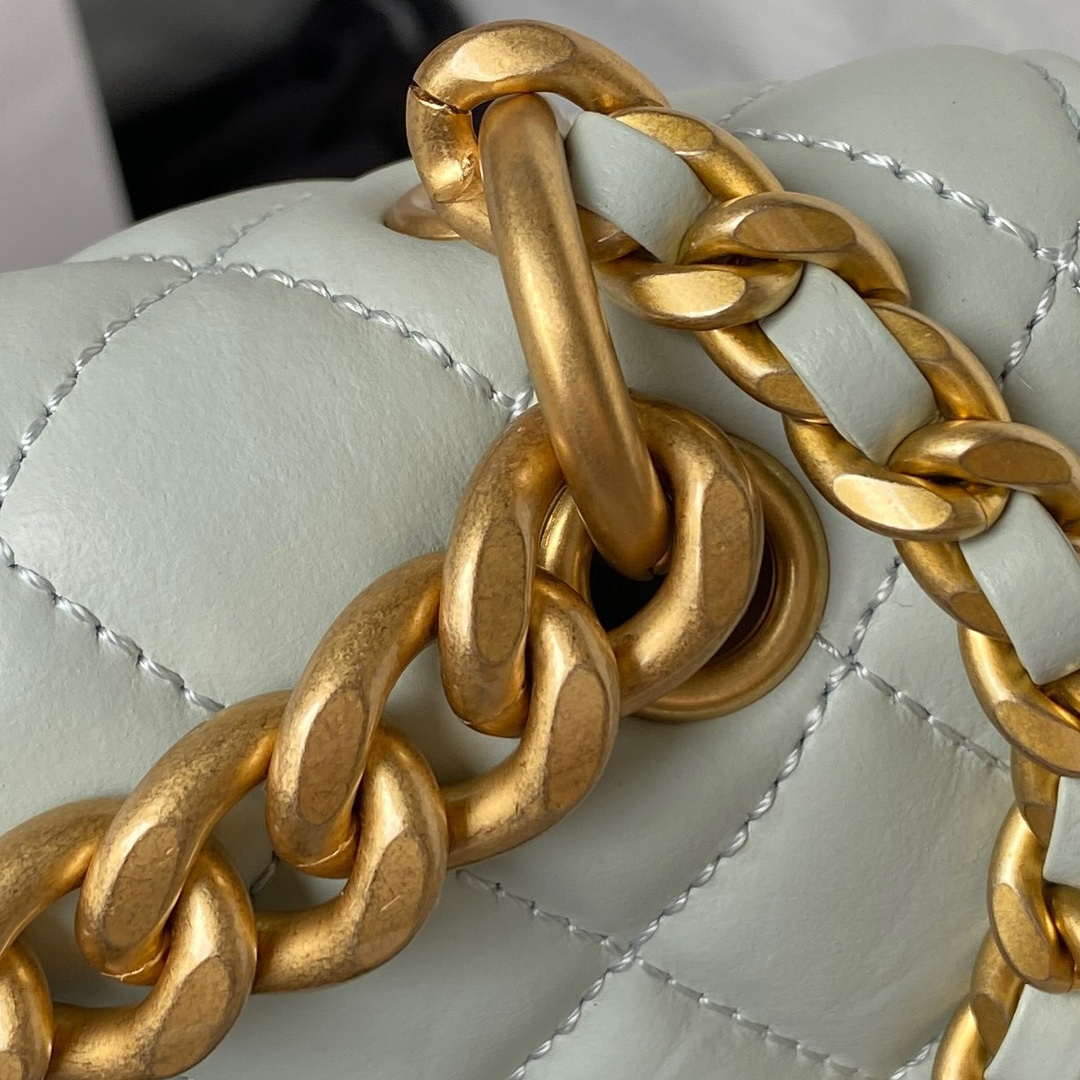 Chanel AS4051 Flap Bag Lambskin Gold Metal Light green - Default Title - View 4