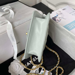 Chanel AS4051 Flap Bag Lambskin Gold Metal Light green - Default Title - View 6
