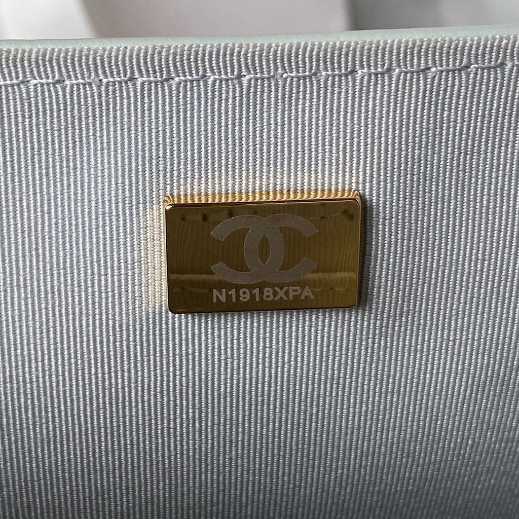 Chanel AS4051 Flap Bag Lambskin Gold Metal Light green