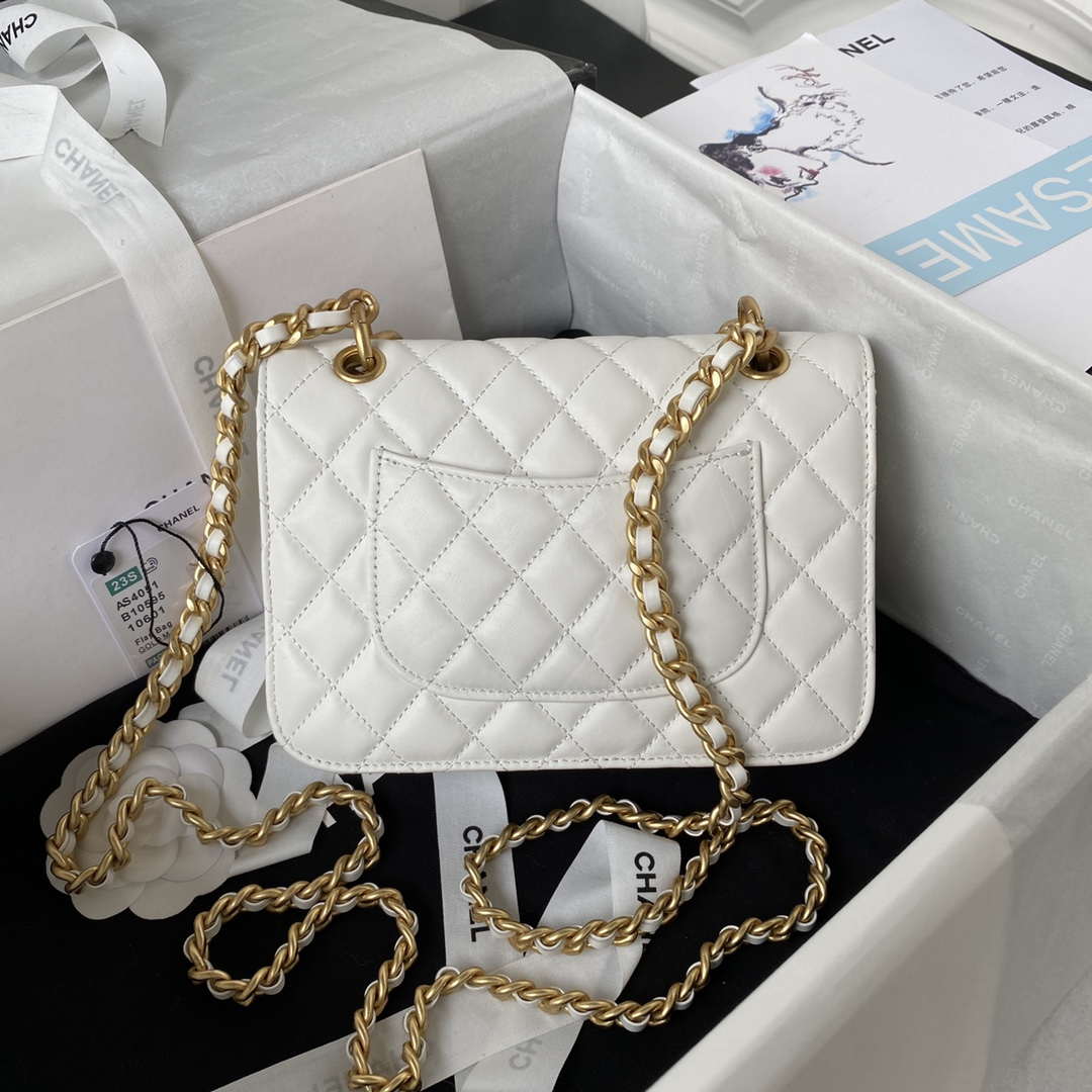 Chanel AS4051 Flap Bag Lambskin Gold Metal White - Default Title - View 2