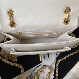 Chanel AS4051 Flap Bag Lambskin Gold Metal White - Default Title - View 7
