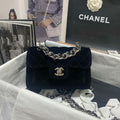 Chanel AS4051 Flap Bag Velvet Silver Metal Black - Default Title - View 1