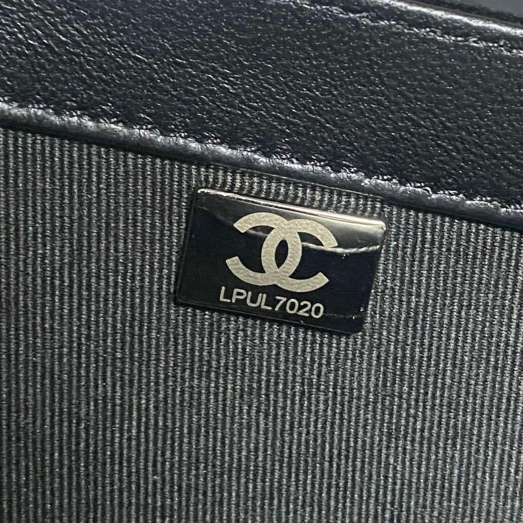 Chanel AS4051 Flap Bag Velvet Silver Metal Black