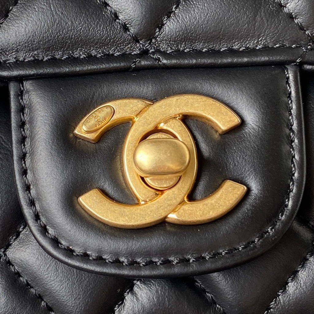 Chanel AS4051 Small Flap Classic Bag CF Lambskin Black Gold