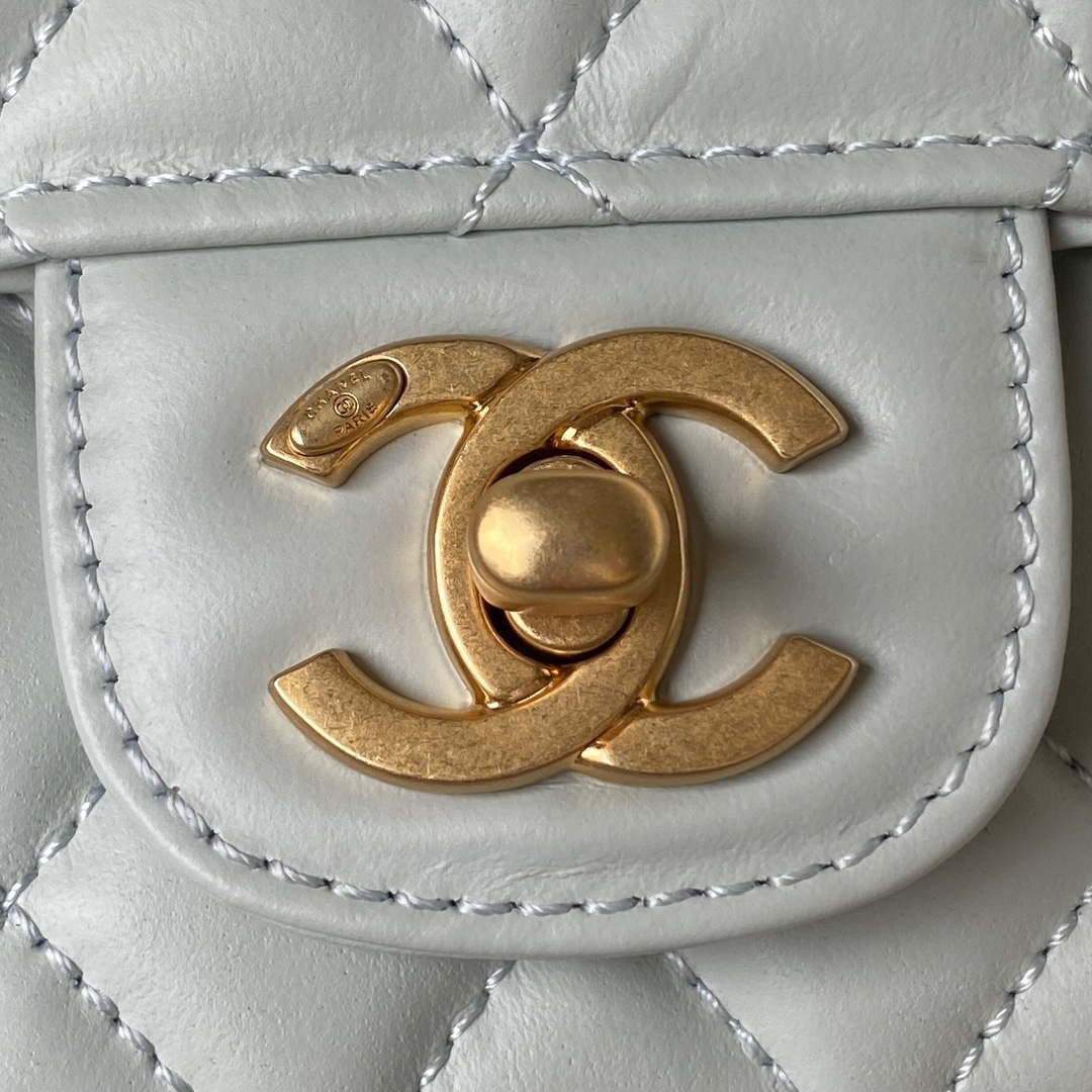 Chanel AS4051 Small Flap Classic Bag CF Lambskin Light Blue Gold - Default Title - View 9