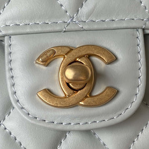 Chanel AS4051 Small Flap Classic Bag CF Lambskin Light Blue Gold - Default Title - View 9