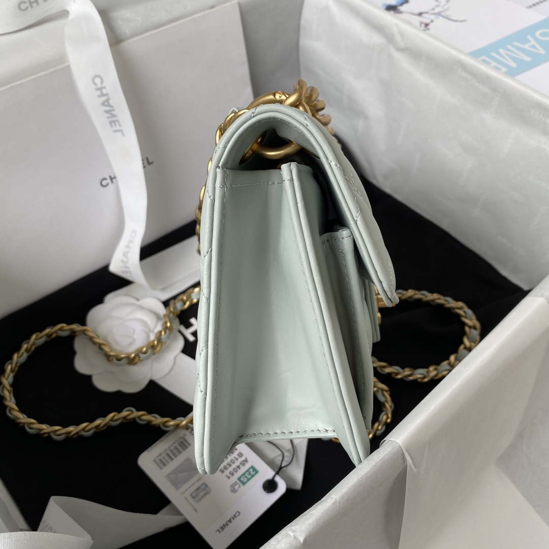 Chanel AS4051 Small Flap Classic Bag CF Lambskin Light Blue Gold