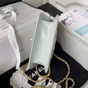 Chanel AS4051 Small Flap Classic Bag CF Lambskin Light Blue Gold - Default Title - View 5