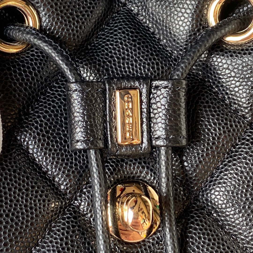 Chanel AS4058 Backpack Grained Shiny Calfskin & Gold-Tone Metal Black - Default Title - View 5