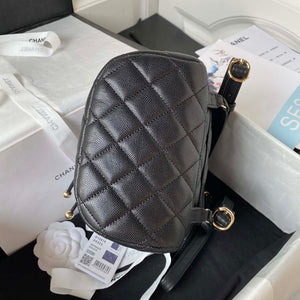Chanel AS4058 Backpack Grained Shiny Calfskin & Gold-Tone Metal Black - Default Title - View 6