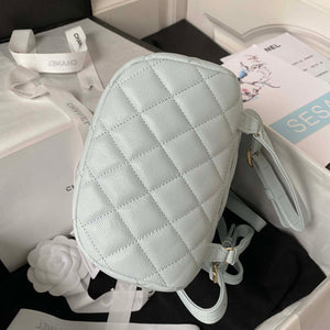 Chanel AS4058 Backpack Grained Shiny Calfskin & Gold-Tone Metal Light Blue - Default Title - View 6