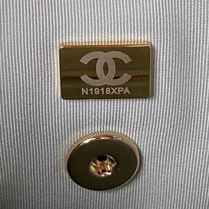 Chanel AS4058 Backpack Grained Shiny Calfskin & Gold-Tone Metal Light Blue - Default Title - View 9