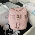 Chanel AS4058 Backpack Grained Shiny Calfskin & Gold-Tone Metal Pink - Default Title - View 1